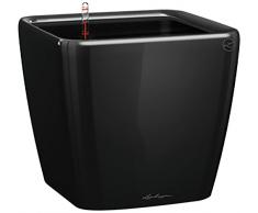 Lechuza - Quadro Premium 28 LS, Vaso Quadrato con Sistema di Auto-irrigazione, Superficie Lucida, Colore: Nero