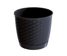 Unbekannt Vaso in plastica RATOLLA, Rotondo, 30 cm x 26,4 cm, Colore: Antracite, von Prosper PLAST – drlo300 A433