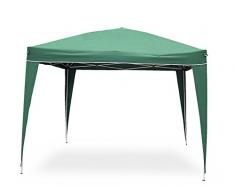 Gazebo pop up da 3x3 mt Colore verde struttura in acciaio. Copertura in poliestere 160gr/m² Completo di borsa per trasporto.