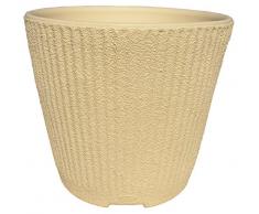 Belli 0257 5 - Vaso Rotondo Episcia con riserva per Acqua a Doppia Parete, Colore: Beige