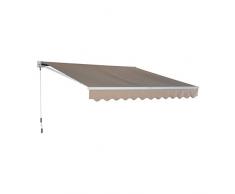 Outsunny Tenda a Braccio da Sole Avvolgibile Manuale in Poliestere Impermeabile Beige 300 x 200cm