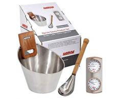 Harvia SN-SA006 - Kit secchio con mestolo, igrometro, termometro, per sauna