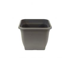greemotion fioriera Pia grigio antracite - Vaso da fiori 40x40cm - 25L vasi di fiori angolare - in plastica resistente ai raggi UV Planter - fioriera gelo - Fioriera con fori inferiori - acc
