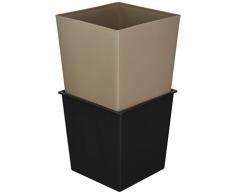 Plastkon – Pentola in decorativo e Outdoor vaso di fiori Elise opaco 15 cm, colore tortora/nero