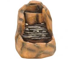 Dehner Zimmerbrunnen Timber, ca. 25.5 x 19.5 x 17 cm, Polyresin, Grau/Braun Fontana da Interni, Marrone, 25.5x17x19.5 cm