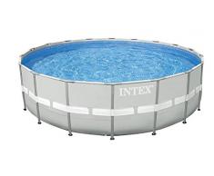 Intex 28336 Piscina Ultraframe Rotonda, Grigio, 105.96x56.15x115.8 cm