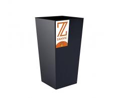 Zanvic Vaso da Fiori in plastica Quadrata Altezza 75 cm, Grigio