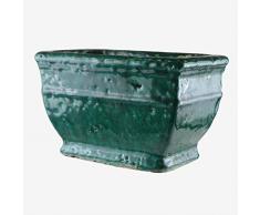 Better & Best Rctg - Fioriera in terracotta, rettangolare, colore: verde screziato, dimensioni: 19 x 11 x 11,5 cm