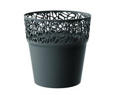 Zanvic - Fioriera a graticcio, Naturale, 17,5 cm, Antracite, 17 x 17 x 17 cm, ZA491