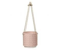 Orla Kiely OK485 Medium pentola in Ceramica da Appendere 60S Stelo Rosa, Rosa, 13.5 x 13.5 x 13.5 cm