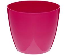 Plastkon vaso decorativo Decorative Flower Pot Ella lucido diametro 11 cm, colore: fucsia/rosso