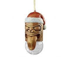 Design Toscano Alberi di Natale - Lono Mascherina di Tiki Holiday Ornament - Tiki decorazioni della statua Hawaii