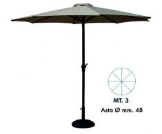 Vette CDF00908 Ombrellone con Manovella, Tondo, Alluminio, Beige