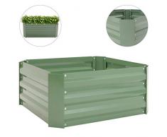 PrimeMatik JR02-VCES - Fioriera in metallo, 80 x 60 x 30 cm, colore: Verde