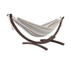 Vivere C8SPSN-DO Amaca Doppia Sunbrella con Supporto in massello di Pino Dove, Solid Pine, Dove