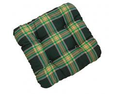 Dandler Cuscino per Sedia, Ellen, a Quadri Blu, Verde, 38 x 38 x 8 cm, 584500