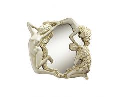 Design Toscano PD2583 Specchio Scultura da Muro Danza delle Ninfee, Avorio Antico, 4x30.5x29 cm