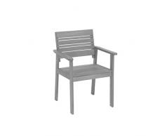 greemotion Sedia da giardino modello “Maui”, sedia poltrona in legno di acacia, sedia legno giardino terrazzo, ca. 58 x 83 x 56 cm