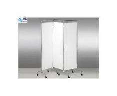 ALMAMEDICAL PARAVENTO 3 ANTE 160X170H IN ALLUMINIO ANODIZZATO CON RUOTE