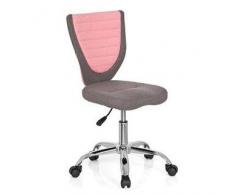 Hjh Sedia per bambini JUNIOR COMFORT, sedile ergonomico e fodera in feltro, bse cromata, in grigio / rosa