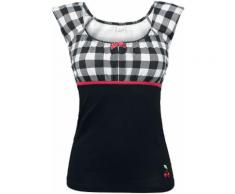 Pussy Deluxe Evie Shirt Plaid Maglia donna nero/bianco