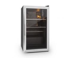 Beersafe XXL - Frigorifero, 80 litri, 3 ripiani, sportello panoramico in vetro, acciaio inox