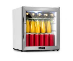 Beersafe L Crystal White - Frigorifero, 47 litri, 2 ripiani, sportello panoramico in vetro, acciaio inox