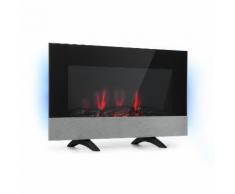 Basel Baseline, Camino Elettrico, 2 Livelli, Termostato, Vetro, Acciaio Inox, 2000W