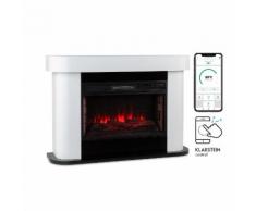 Klarstein Aargau Smart, camino elettrico, 1000/2000W, LED, 18-27 °C, timer settimanale, bianco