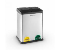 Ökosystem 2 x 18 Cestino Rifiuti Pedale Inox 36 Litri Raccolta Differenziata