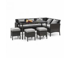 Titania Dining Lounge Set Mobili da Giardino nero/grigio chiaro