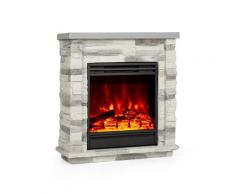 Lienz Camino Elettrico 1800W Decorazione in Pietra Telecomando grigio chiaro
