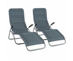 Vitello Noble Grey Set 2 Sedie a Sdraio quick dry foam grigio