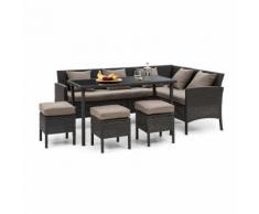 Titania Dining Lounge Set Mobili da Giardino nero/marrone