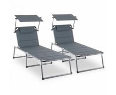 Amalfi Noble Grey Set 2 Sedie a Sdraio Imbottitura Tubi d'Acciaio grigio