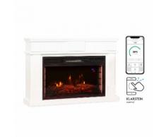 Klarstein Bern Smart, camino elettrico, 1000/2000W, LED, 18-27 °C, timer settimanale, bianco