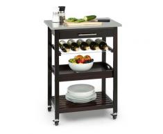 Vermont Carrello da cucina Carrello da servizio Cassetto Cantinetta Acciaio inox