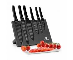 Kissaki Set Coltelli Calamita Rivestimento Antiaderente Ondulati Nero