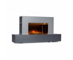 Klarstein Heat 'n Beat, Camino Elettrico, LED, Cassa Bluetooth, 900/1800W, grigio
