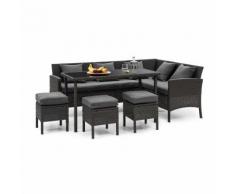 Titania Dining Lounge Set Mobili da Giardino nero/grigio scuro