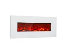 Lausanne Long Camino Elettrico 1600W 2 Livelli 128 cm bianco