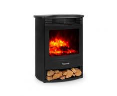 Bormio S camino elettrico 950/1900W termostato timer settimanale nero