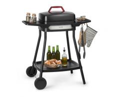 Gatsby grill elettrico 2000W superficie barbecue antiaderente tavoli laterali nero