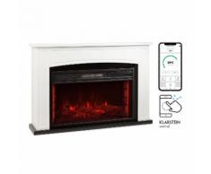 Klarstein Lucerne Smart, camino elettrico, 1000/2000W, LED, 18-27 °C, timer settimanale, bianco