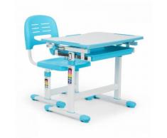 Tommi Scrivania Per Bambini 2 Pezzi Tavolo Sedia Regolabile In Altezza Blu