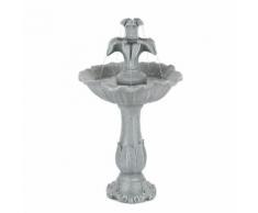 Floreal Fontana da Giardino in Poliresina 6 W Design Romantico Effetto Metallico