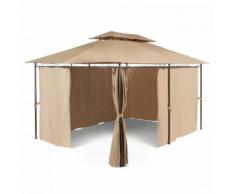 Grandezza Gazebo da Giardino 3x4m Acciaio Poliestere marrone
