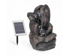 Felsquell Fontana con Cascata a Batteria 2 kW Pannello Solare 3 LED