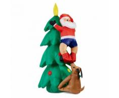 Santa on Tree Babbo Natale Gonfiabile 150cm Pompa 6 LED