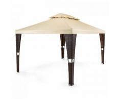 Avignon Gazebo da Giardino 3x4m Polirattan Poliestere incl. Tiranti
